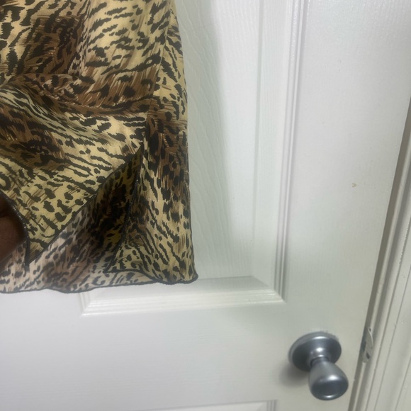 Y2K v neck Brown Leopard Print Blouse - Picture 6 of 6